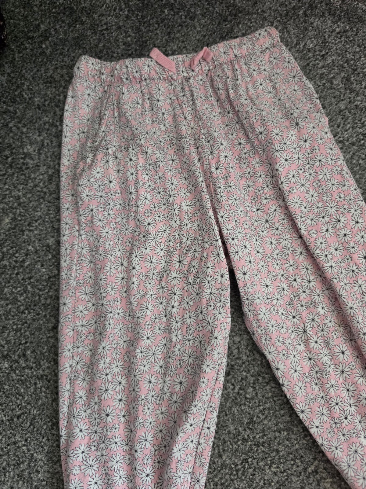 Nutmeg Girls Light Pink & White Floral Cotton Lightweight Trousers Age 4-5 Years