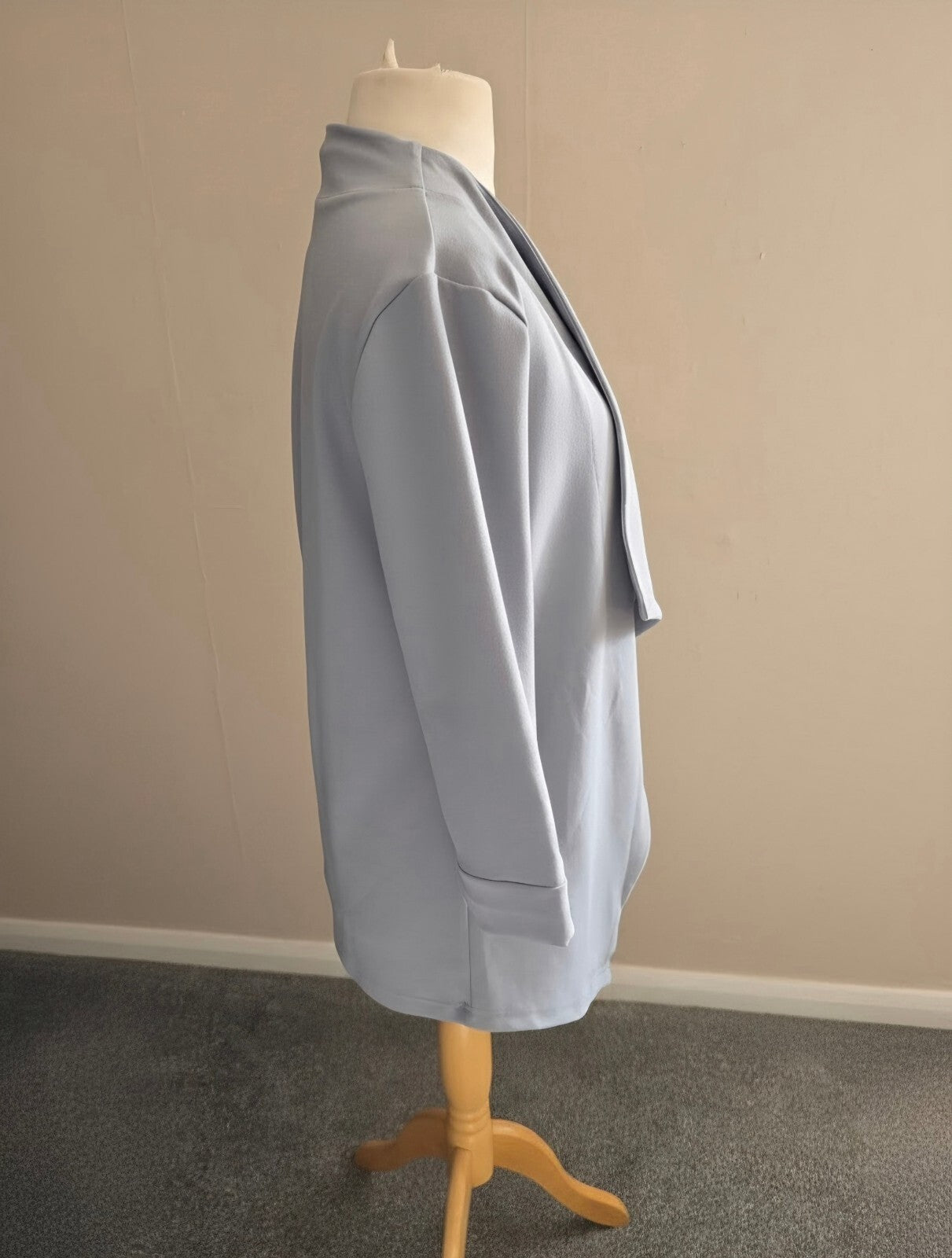 New Look Light Blue Waterfall Open-Front Blazer Jacket Size 8 NWT