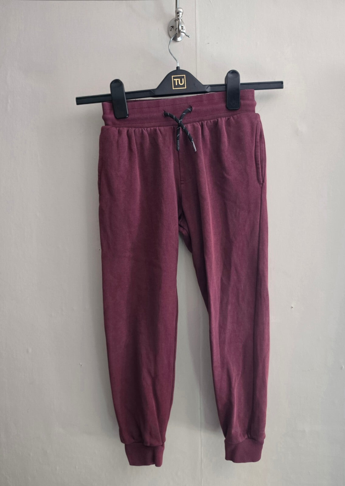 F&F Boys Burgundy Cuffed Jogging Bottoms Age 8-9 Years