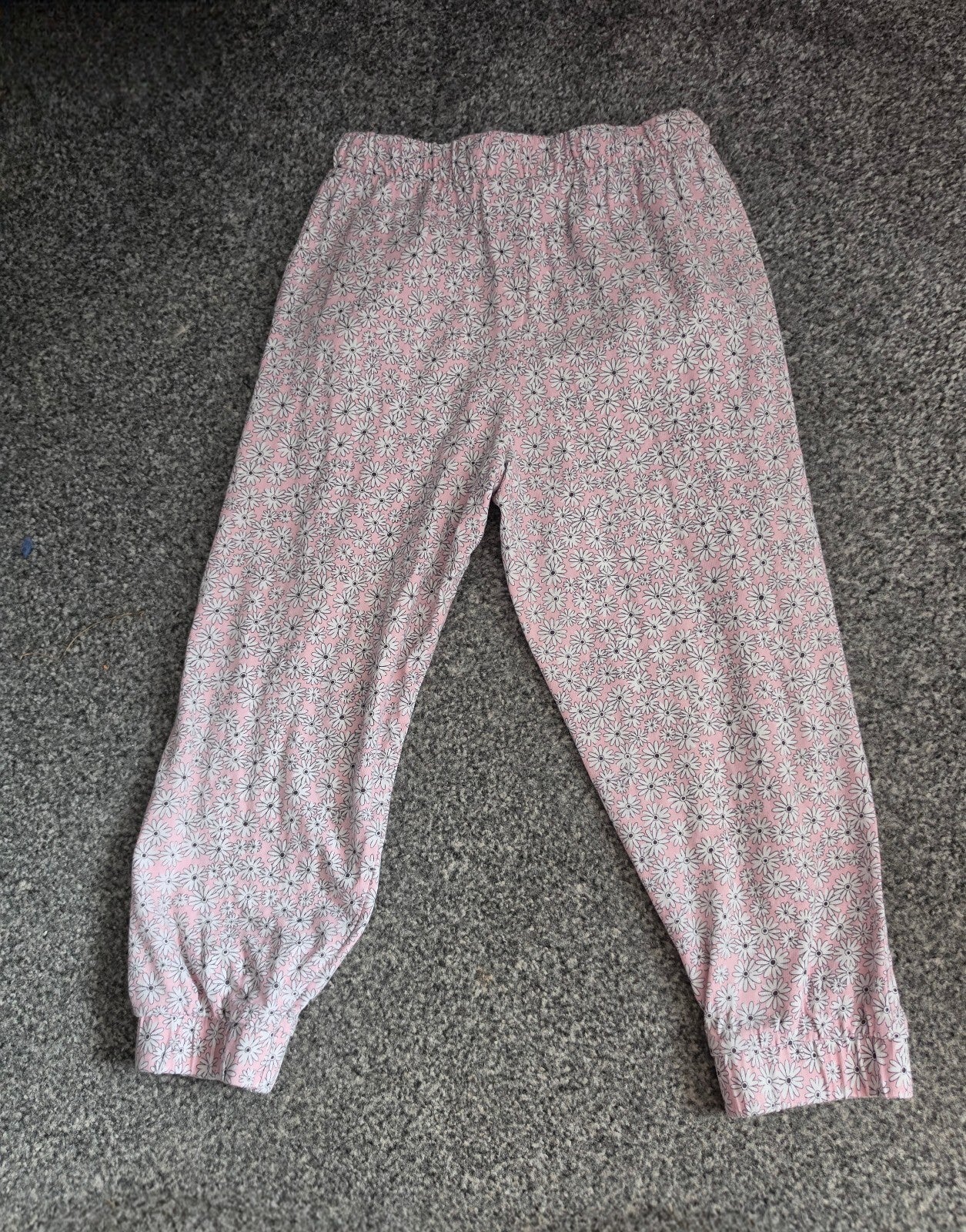 Nutmeg Girls Light Pink & White Floral Cotton Lightweight Trousers Age 4-5 Years