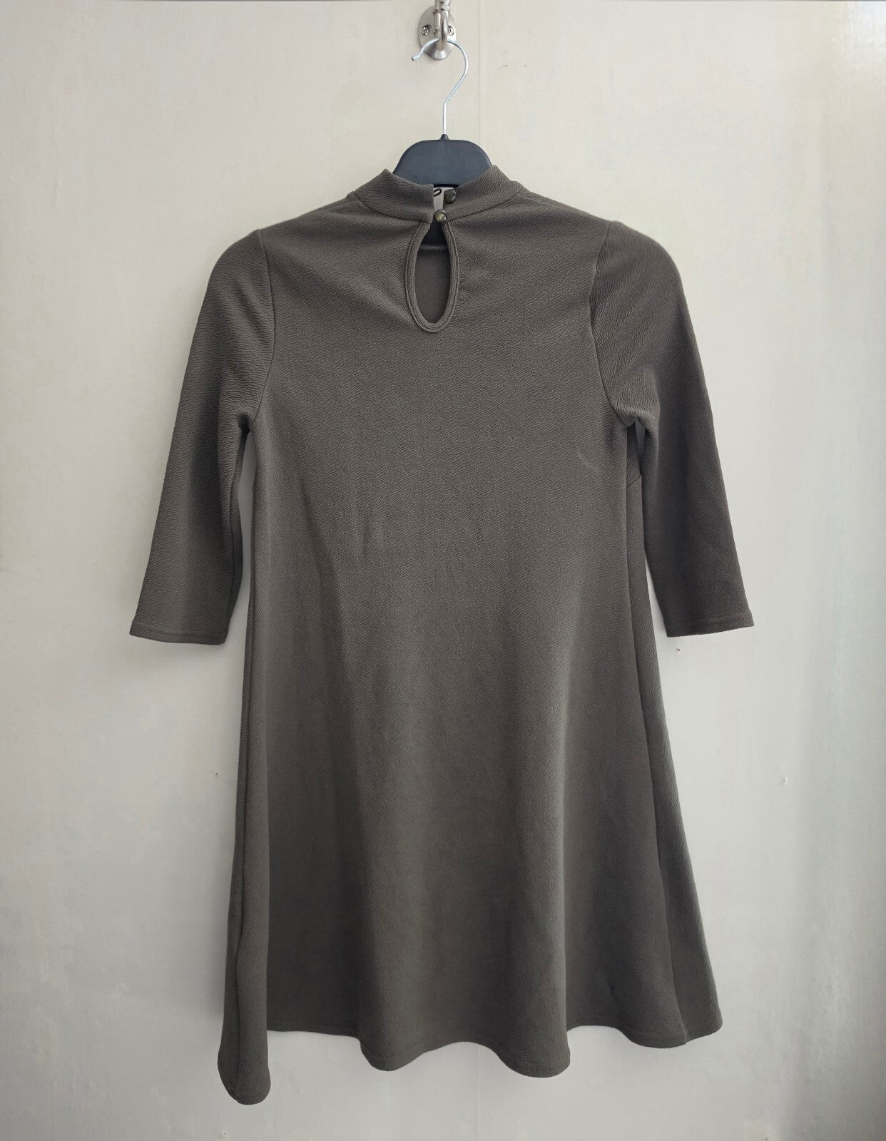 Primark Khaki Green High Neck Fit & Flare Mini Dress Size 6
