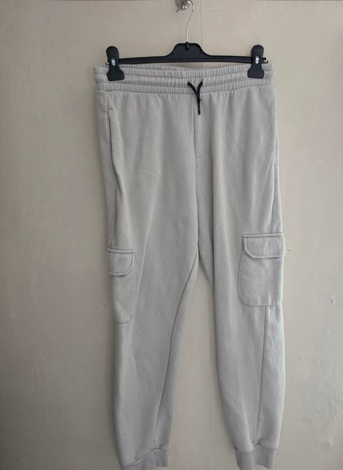 F&F Boys Grey High Waisted Cargo Joggers Age 13-14 Years