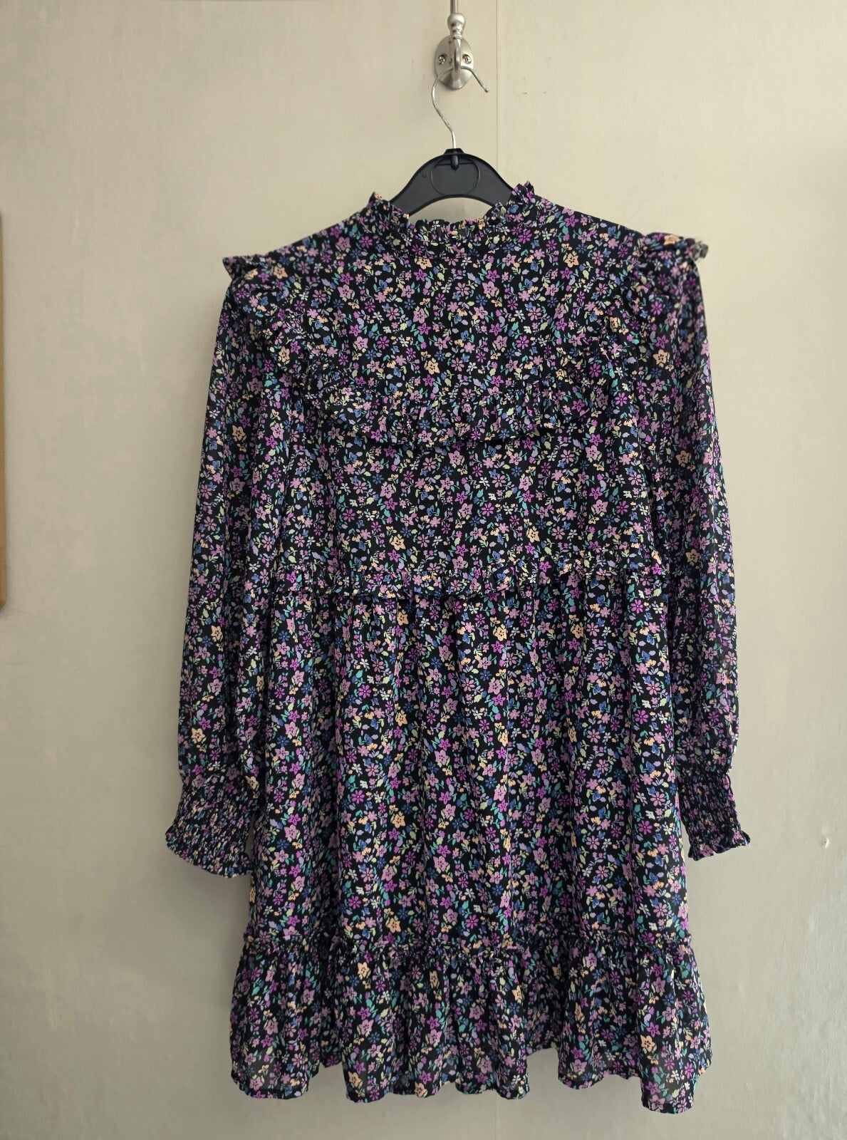 Black Floral Dress Age 10-11 years Girls Smart Causal M&S