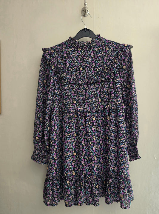 Black Floral Dress Age 10-11 years Girls Smart Causal M&S