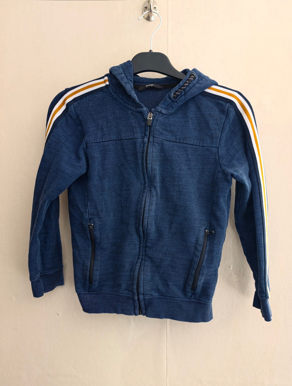 George Boys Navy Zip-Up Hooded Jacket Age 8-9 Years
