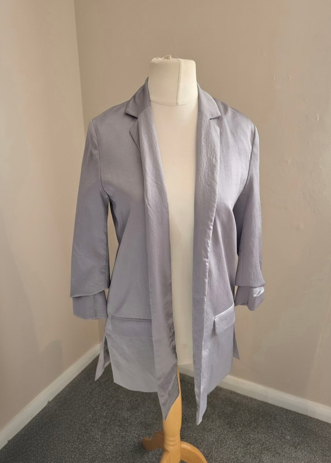 Next Tailoring Metallic Grey Blazer - Size 8