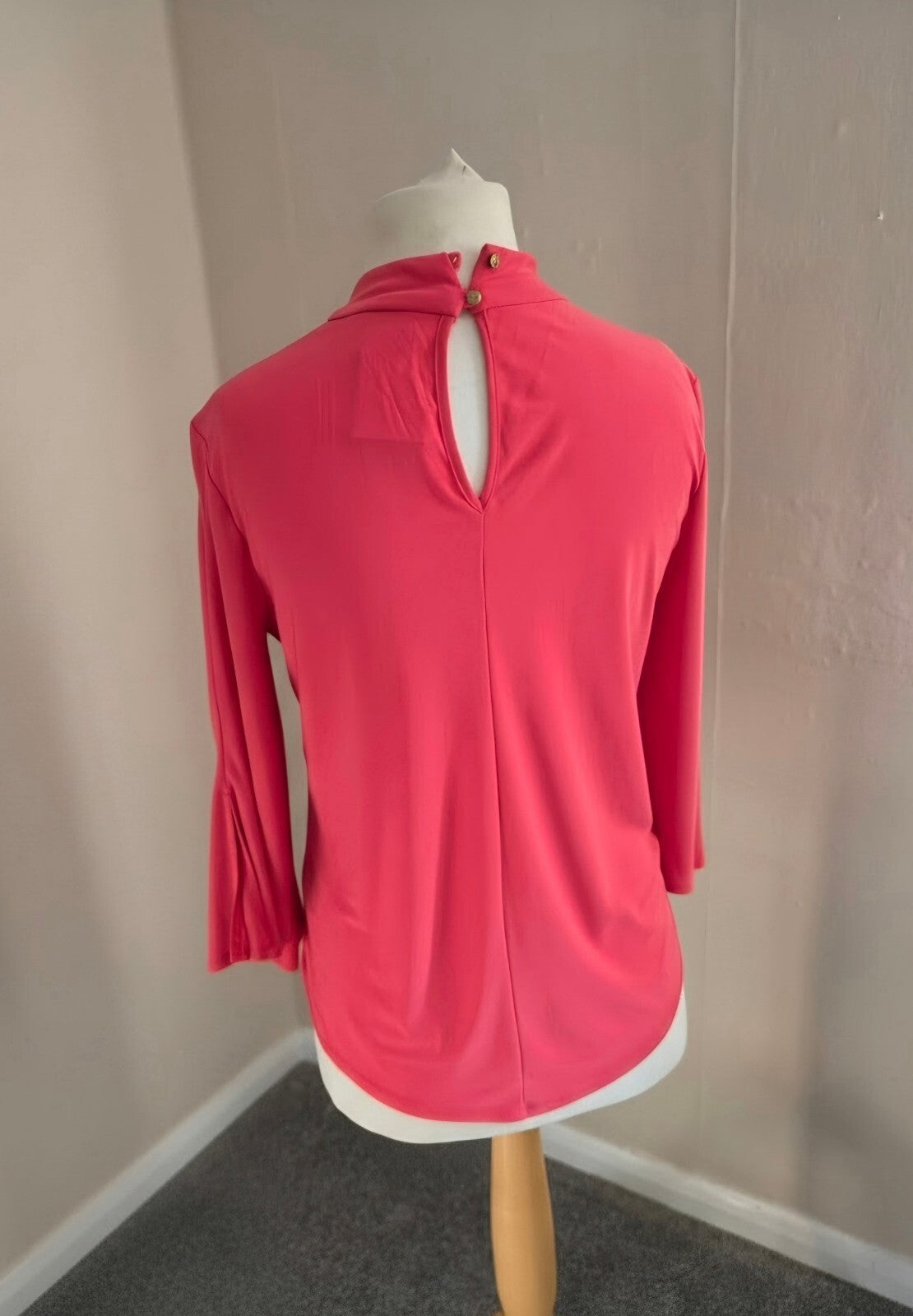 George Coral Choker Neck Cut-Out Top Size 8