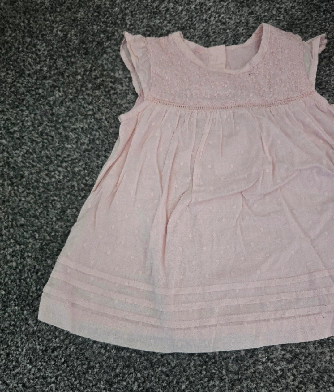 George Baby Girls Pink Floral Embossed Dress 3-6 Months