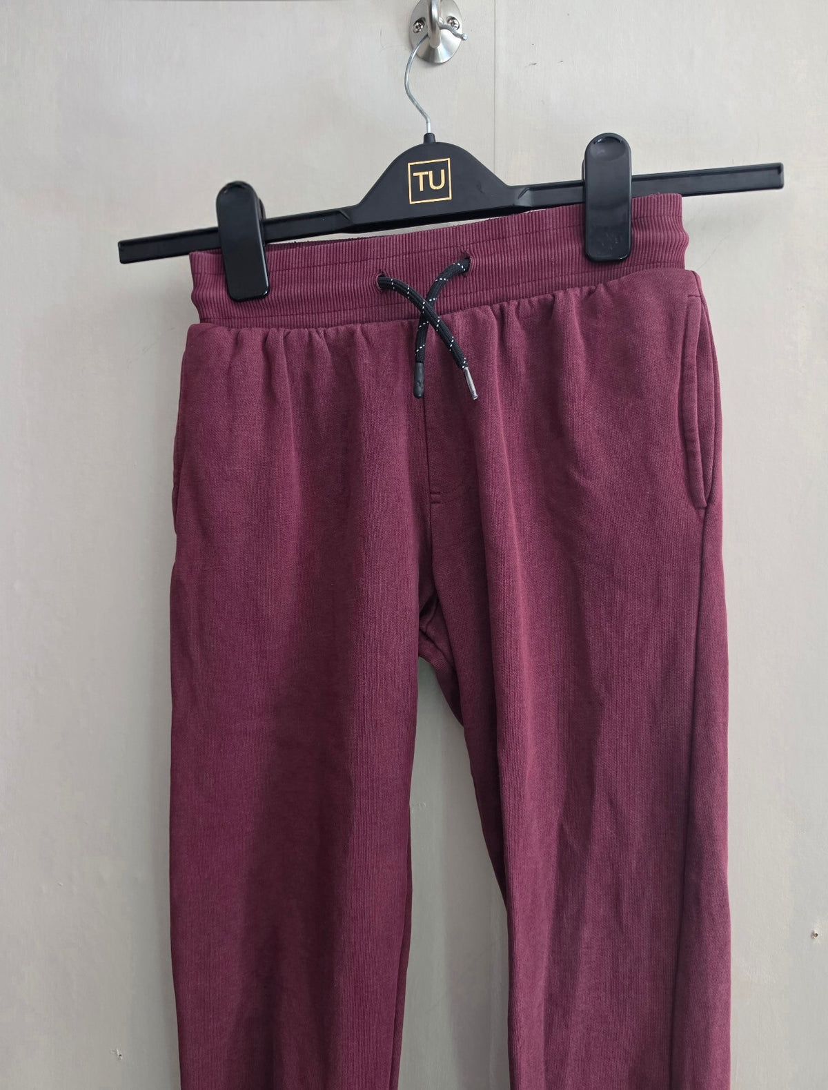 F&F Boys Burgundy Cuffed Jogging Bottoms Age 8-9 Years