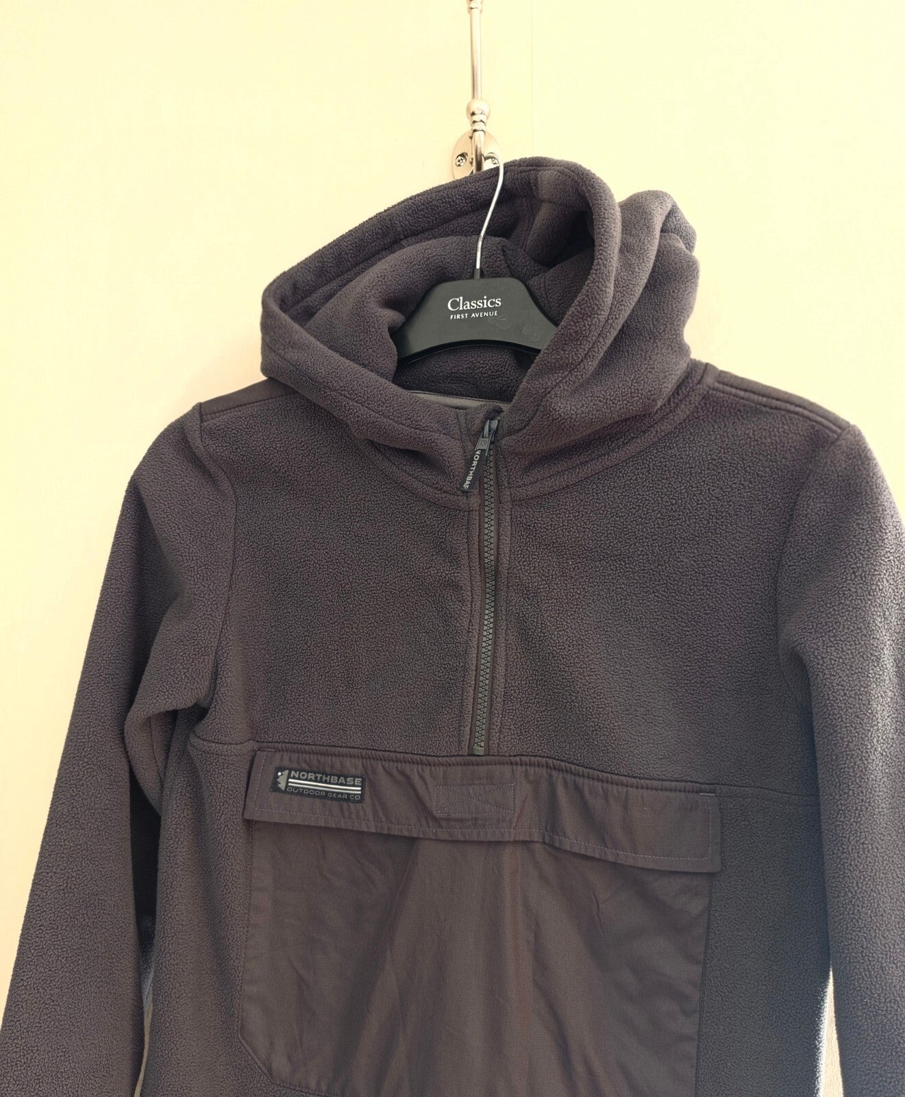 Tu Boys Grey 1/4 Zip Hooded Fleece Pullover Jumper Age 12 Years