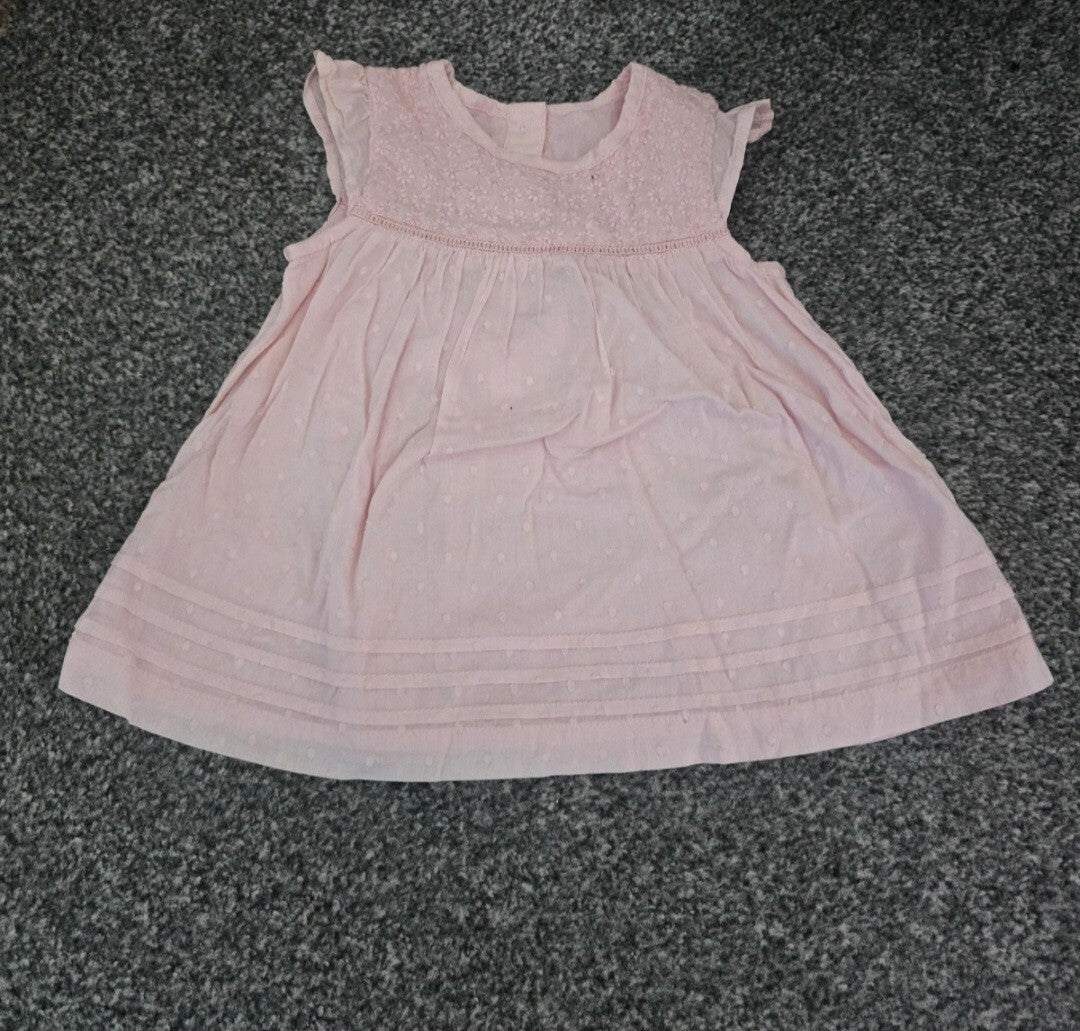George Baby Girls Pink Floral Embossed Dress 3-6 Months