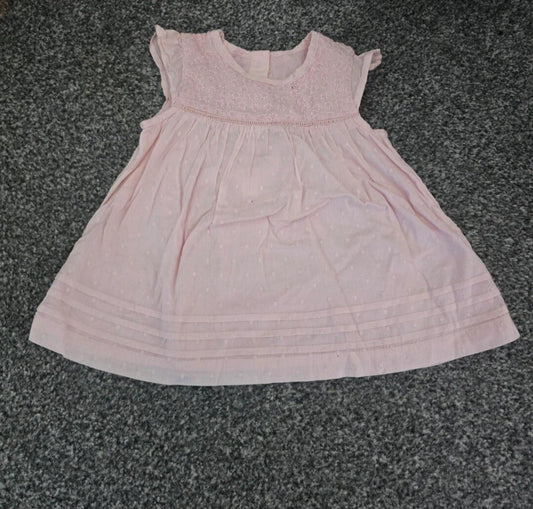 George Baby Girls Pink Floral Embossed Dress 3-6 Months