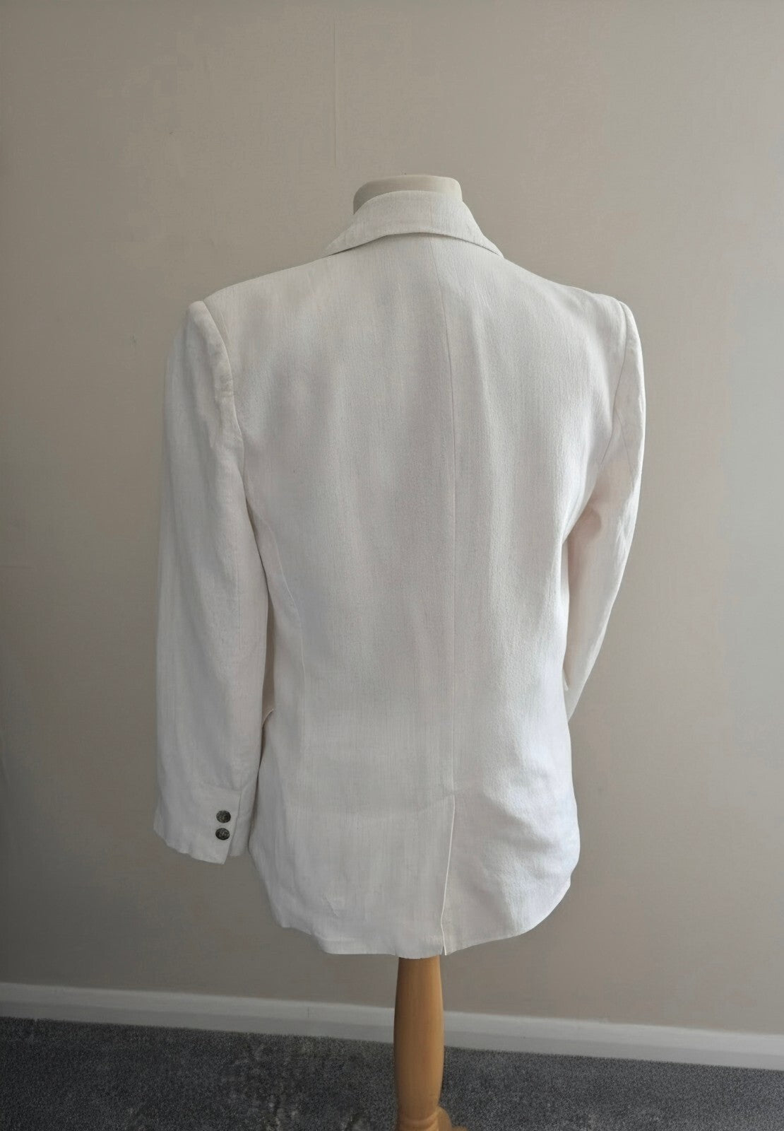 Primark Cream One Button Mid Length Blazer Jacket Size 8