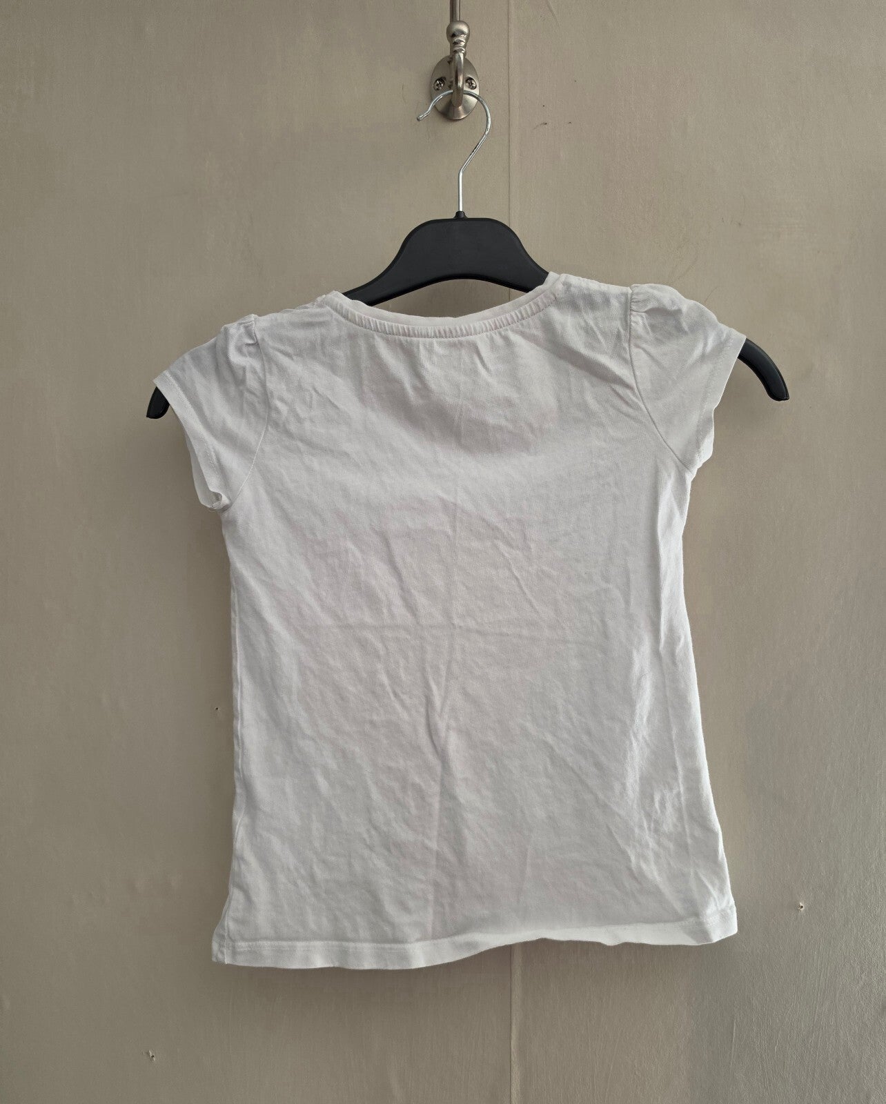 Matalan Girls White & Coral Textured Heart T-Shirt Age 6-7 Years