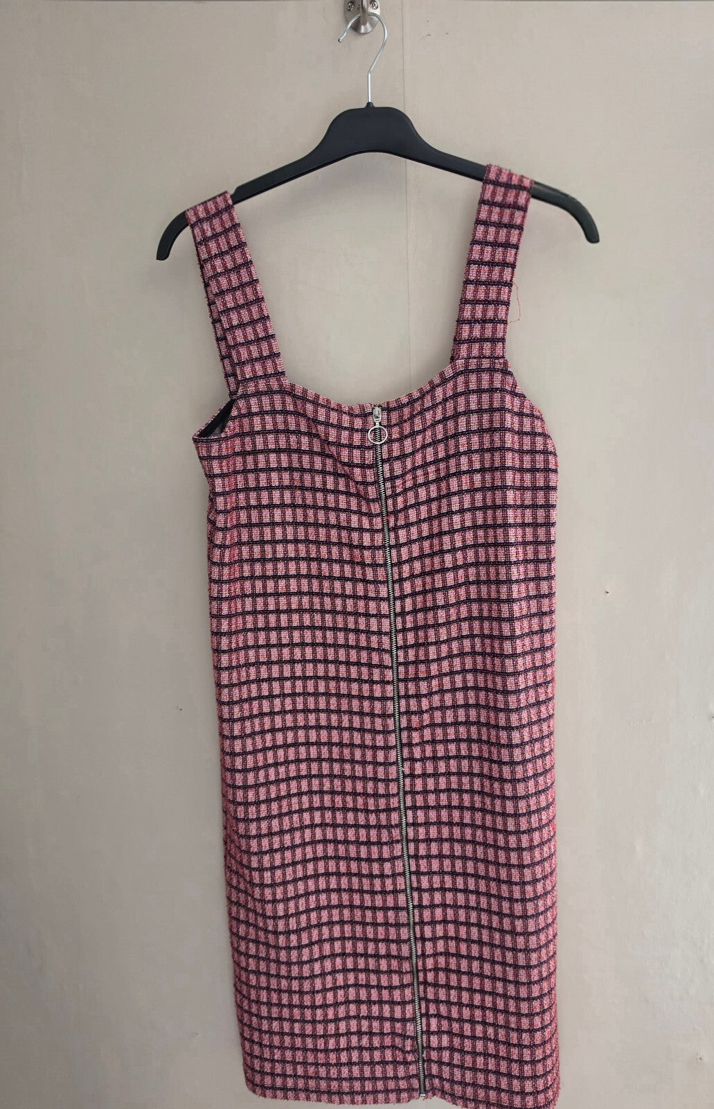Primark Girls Pink Checked Zip Front Pinafore Dress Age 14-15 Years