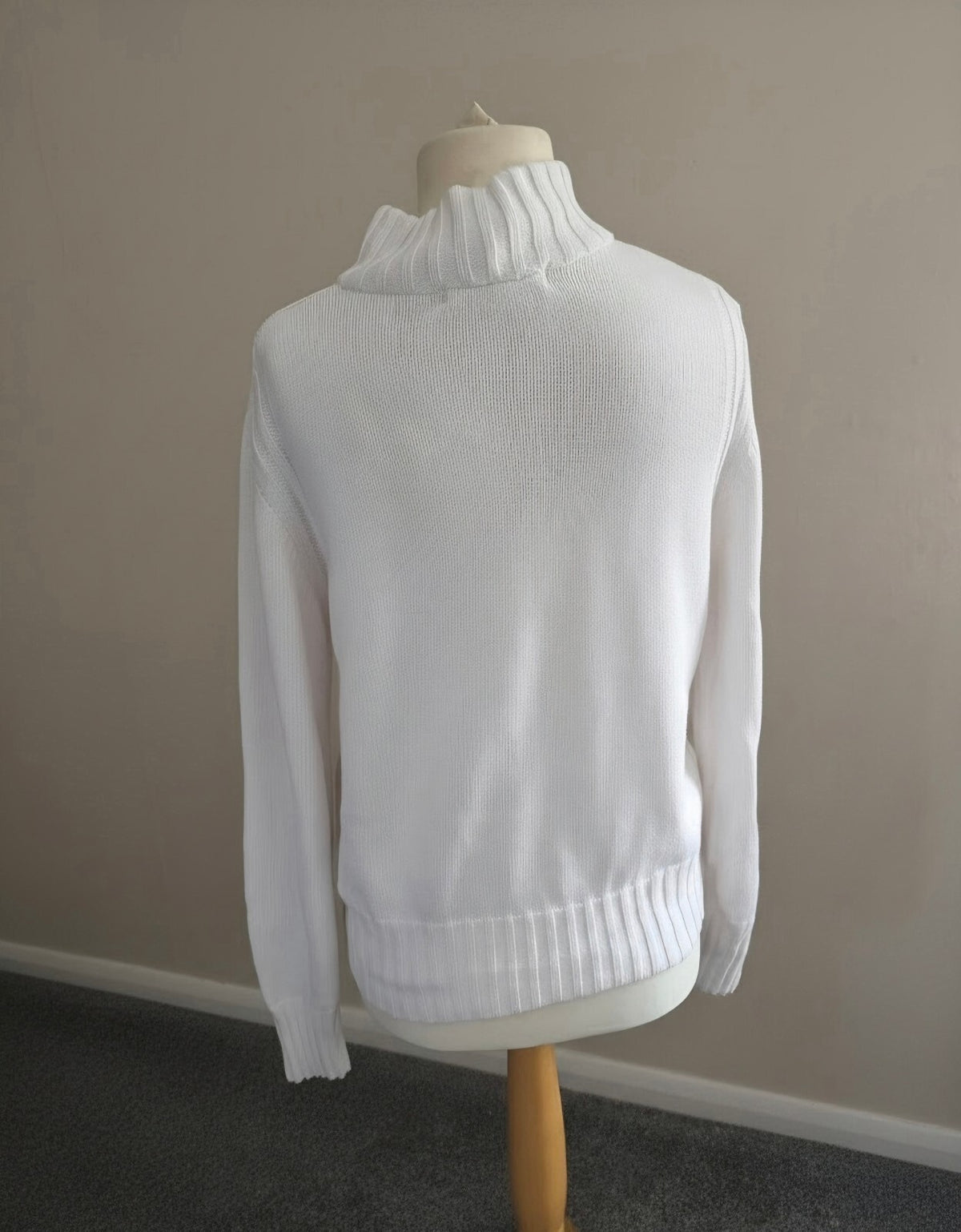 Next White Knitted High Neck Jumper Multi-Coloured Stars Small (Size 10)