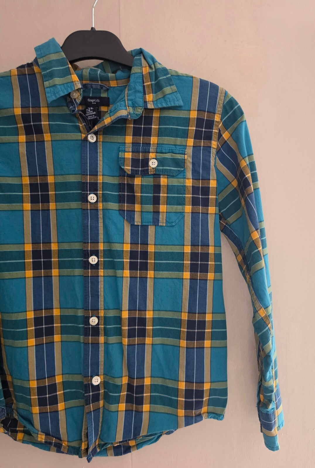 Gap Kids Smart Casual Checked Long Sleeve Cotton Shirt Age 8-9 Years