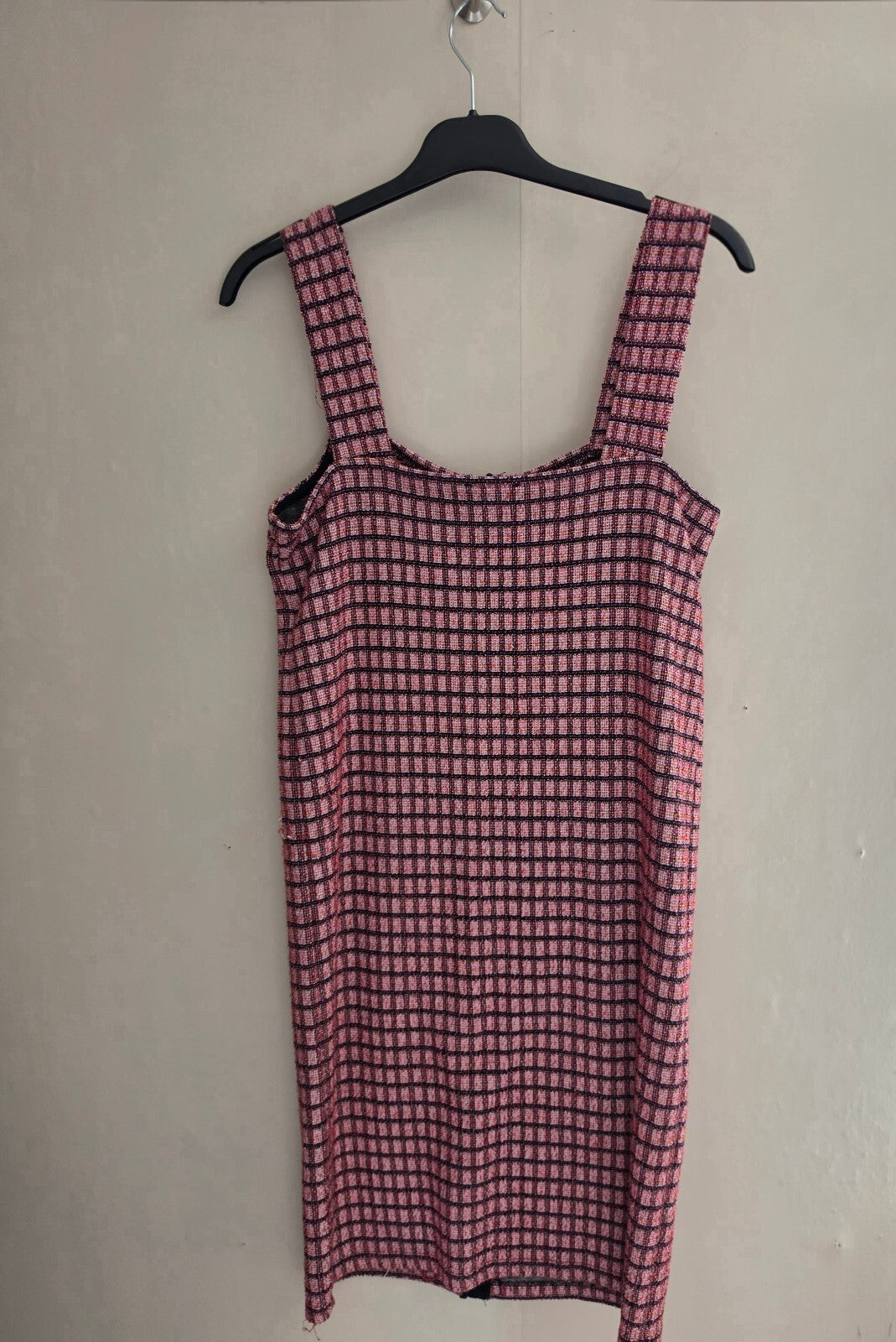 Primark Girls Pink Checked Zip Front Pinafore Dress Age 14-15 Years