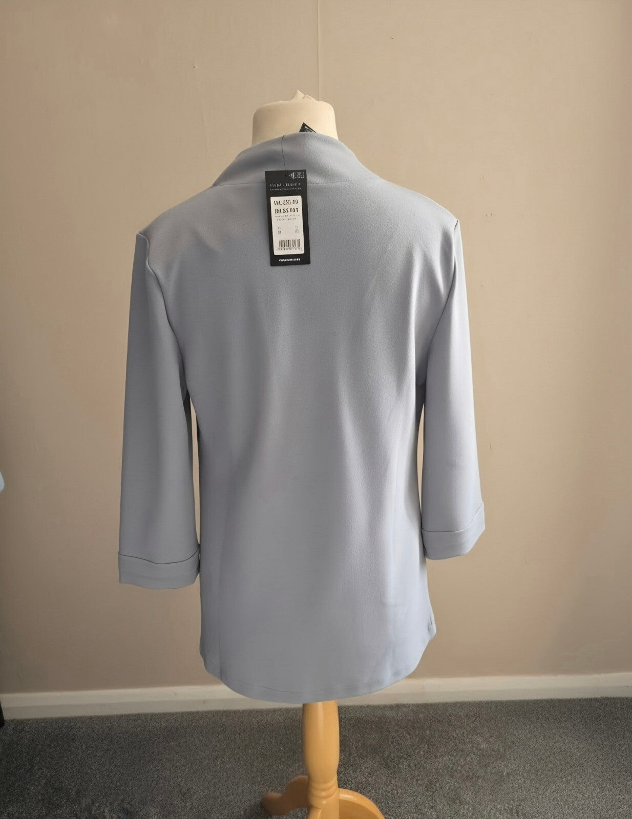 New Look Light Blue Waterfall Open-Front Blazer Jacket Size 8 NWT