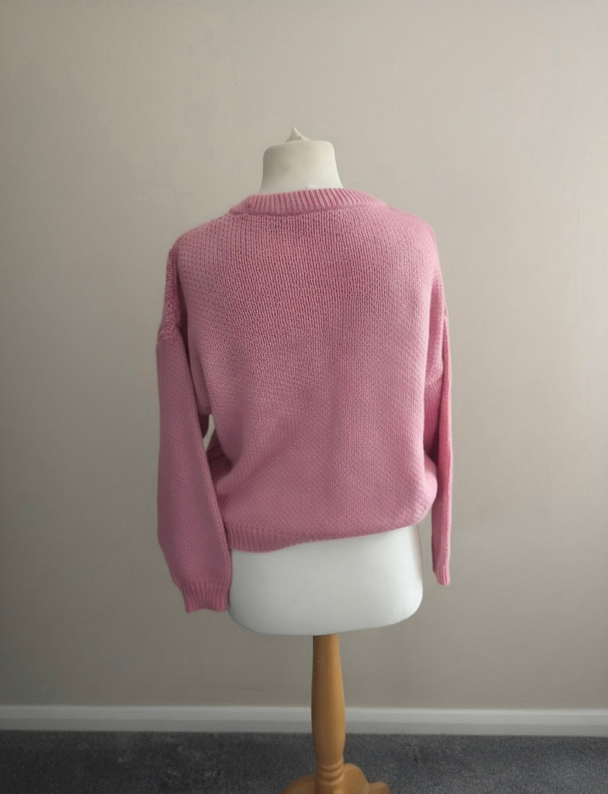 Vintage Etam Baby Pink Cable Knit Jumper  Medium