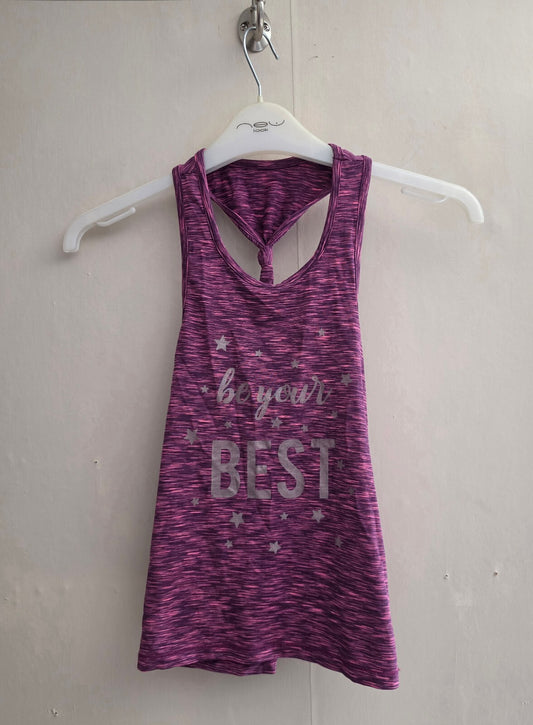 George Girls Purple 'Be Your Best' Gym Vest 5-6 Years