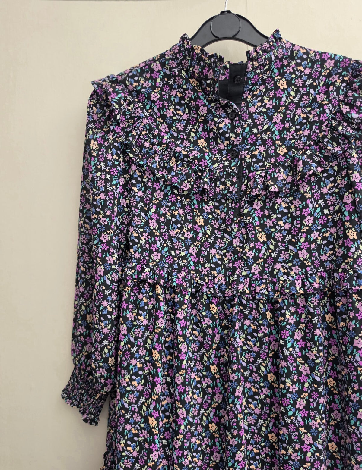 Black Floral Dress Age 10-11 years Girls Smart Causal M&S