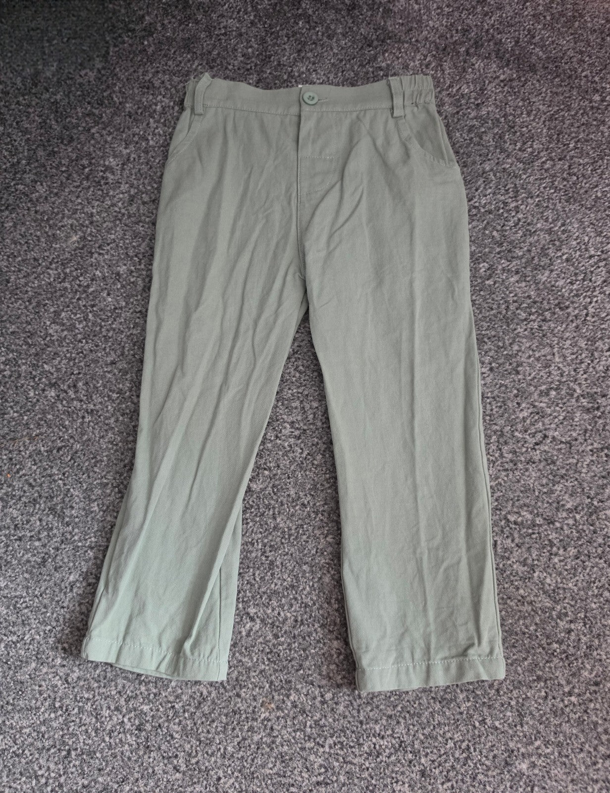 Girls Light Green Slim Leg Chino Trousers Age 4 Years