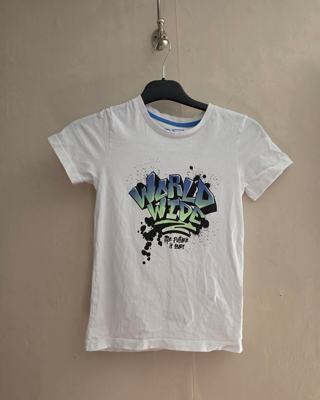Matalan Boys White Graffiti Print Cotton T-Shirt Age 8 Years