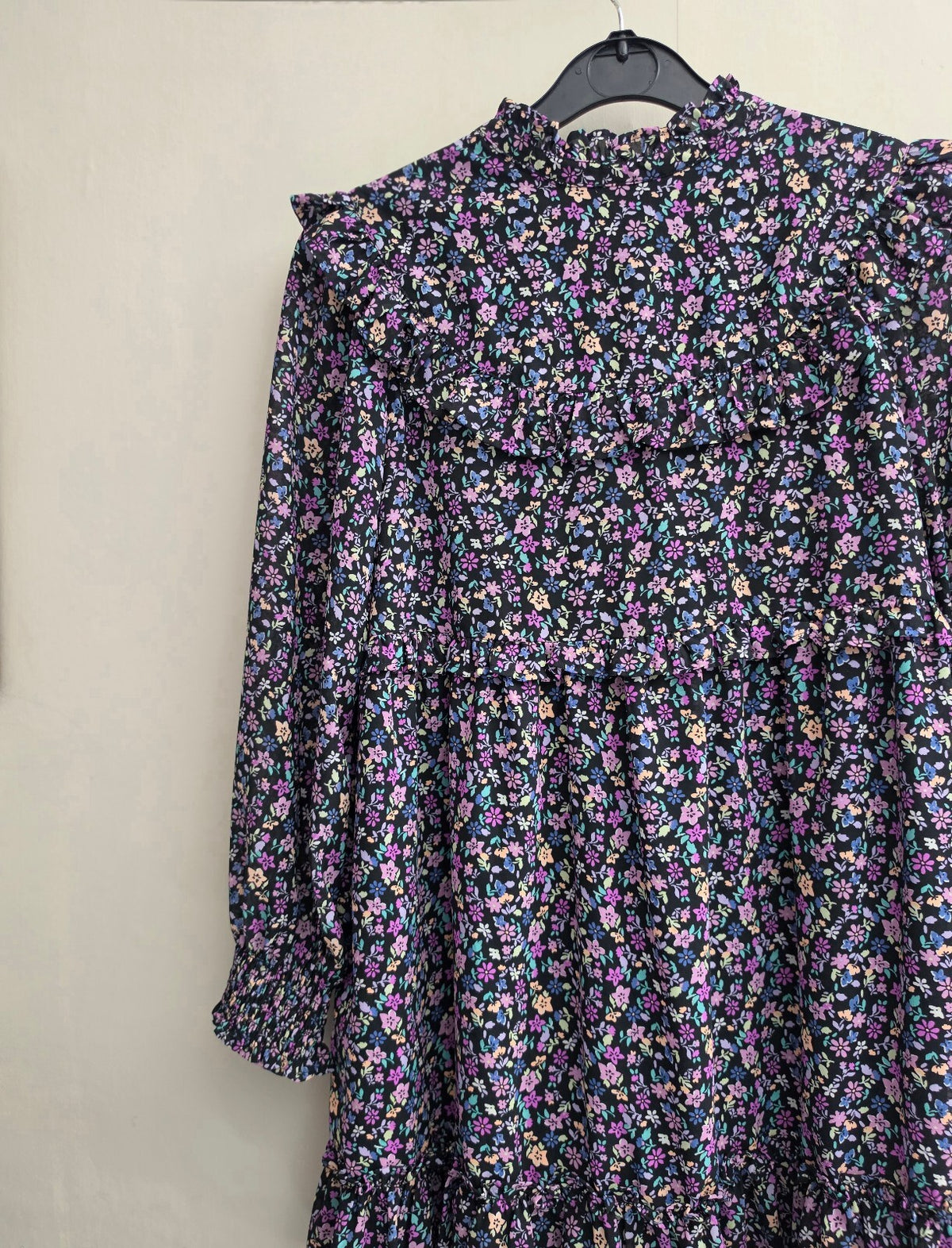 Black Floral Dress Age 10-11 years Girls Smart Causal M&S