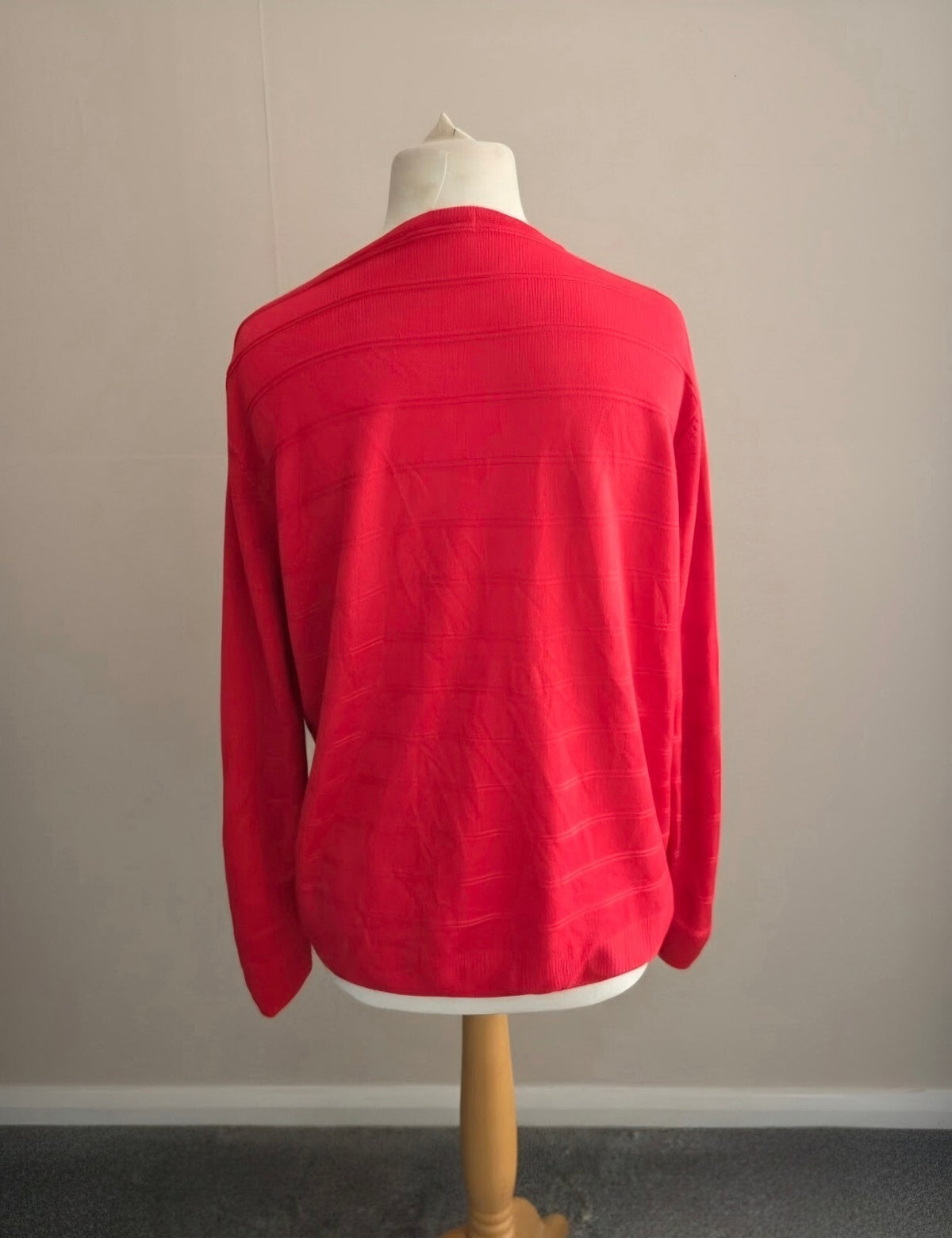 Marks & Spencer Red Textured Stripe Button-Front Cardigan Size 16