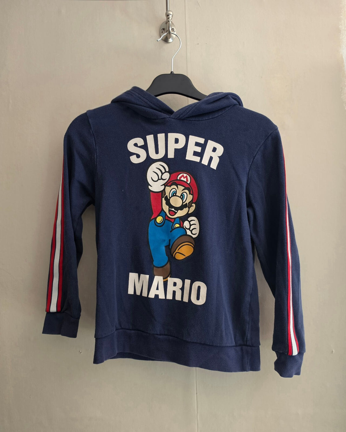 H&M Boys Super Mario Navy Hooded Sweatshirt Age 8-10 Years