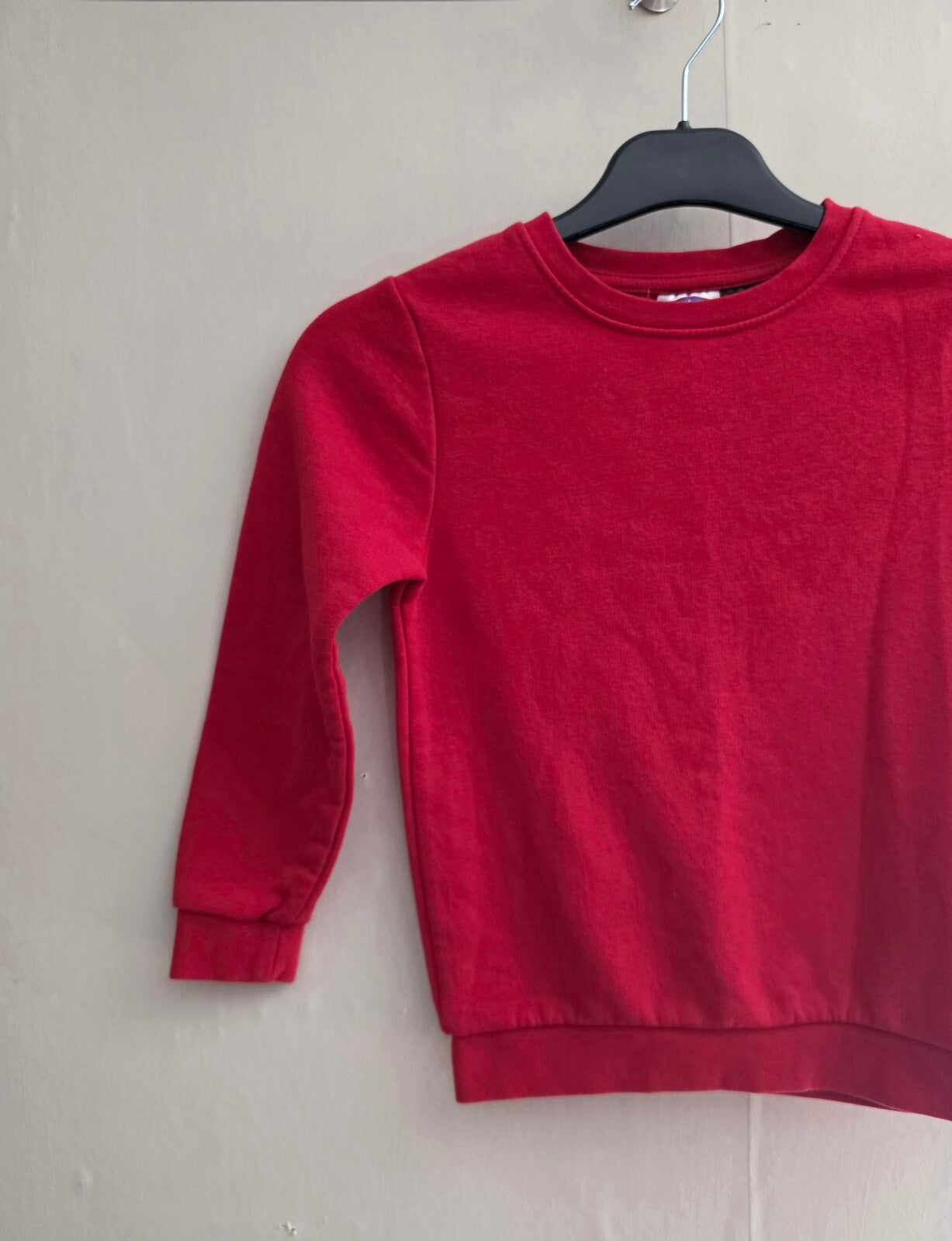 Lidl Kids Red Crew Neck Unisex School Jumper / Sweatshirt Age 5-6 Years (110-116cm)