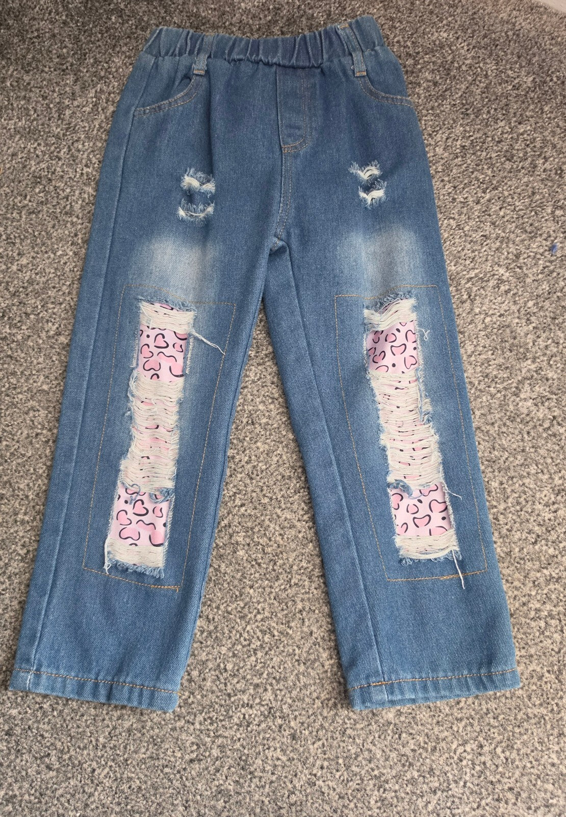 PatPat Girls' Denim Blue Easy-On Jeans Age 4-5 Years