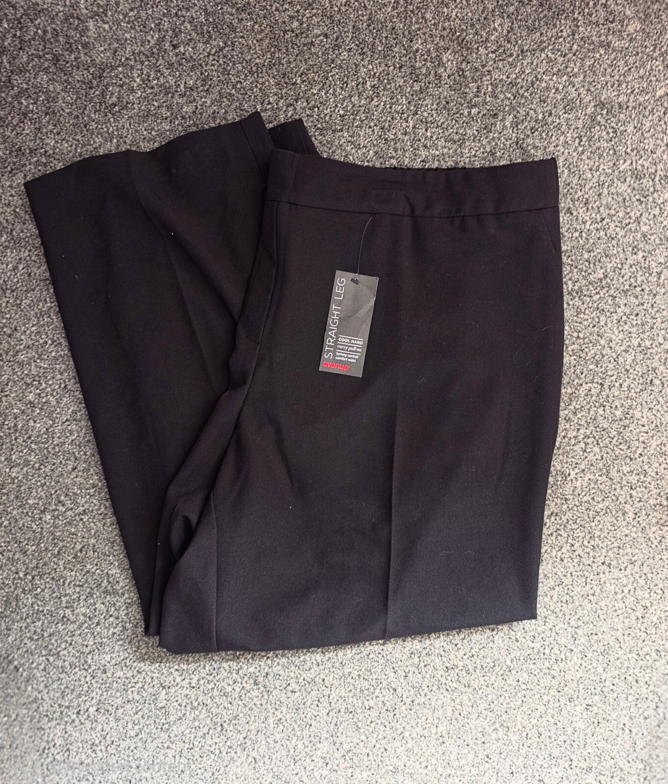 Avenue Black Straight Leg Tummy Control Formal Trousers Size 22 NWT