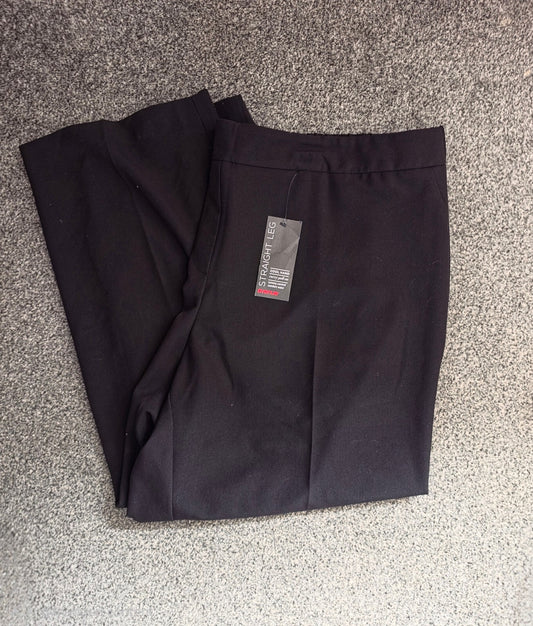 Avenue Black Straight Leg Tummy Control Formal Trousers Size 22 NWT