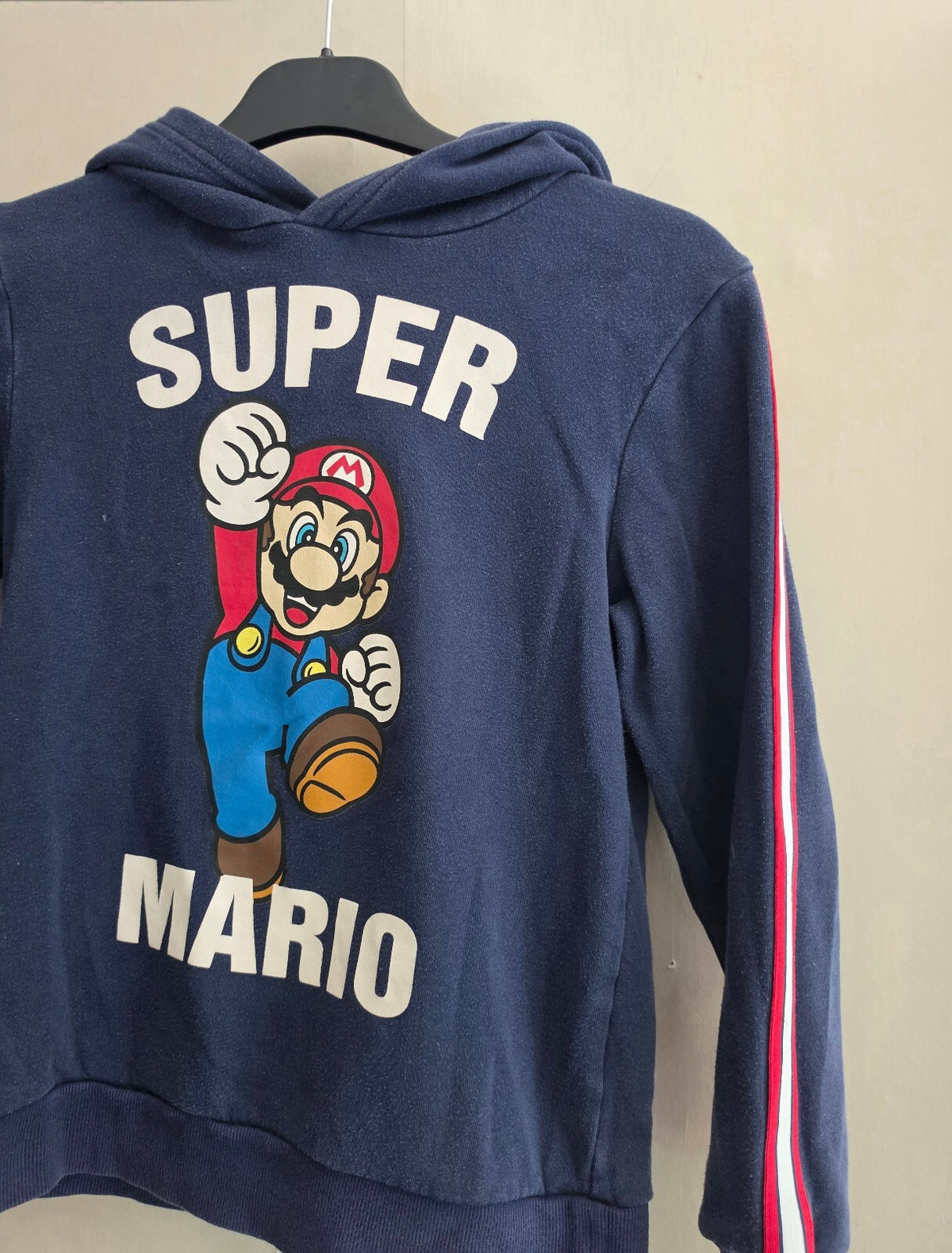 H&M Boys Super Mario Navy Hooded Sweatshirt Age 8-10 Years