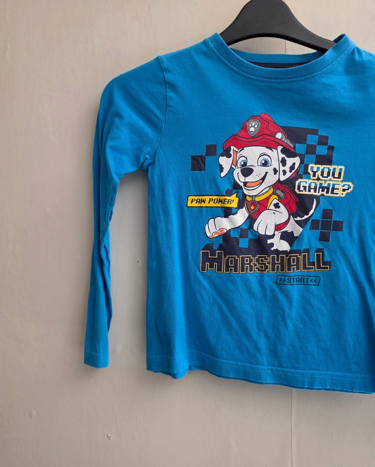 Paw Patrol Boys Blue Marshall Long Sleeve Cotton Top Age 6-8 Years