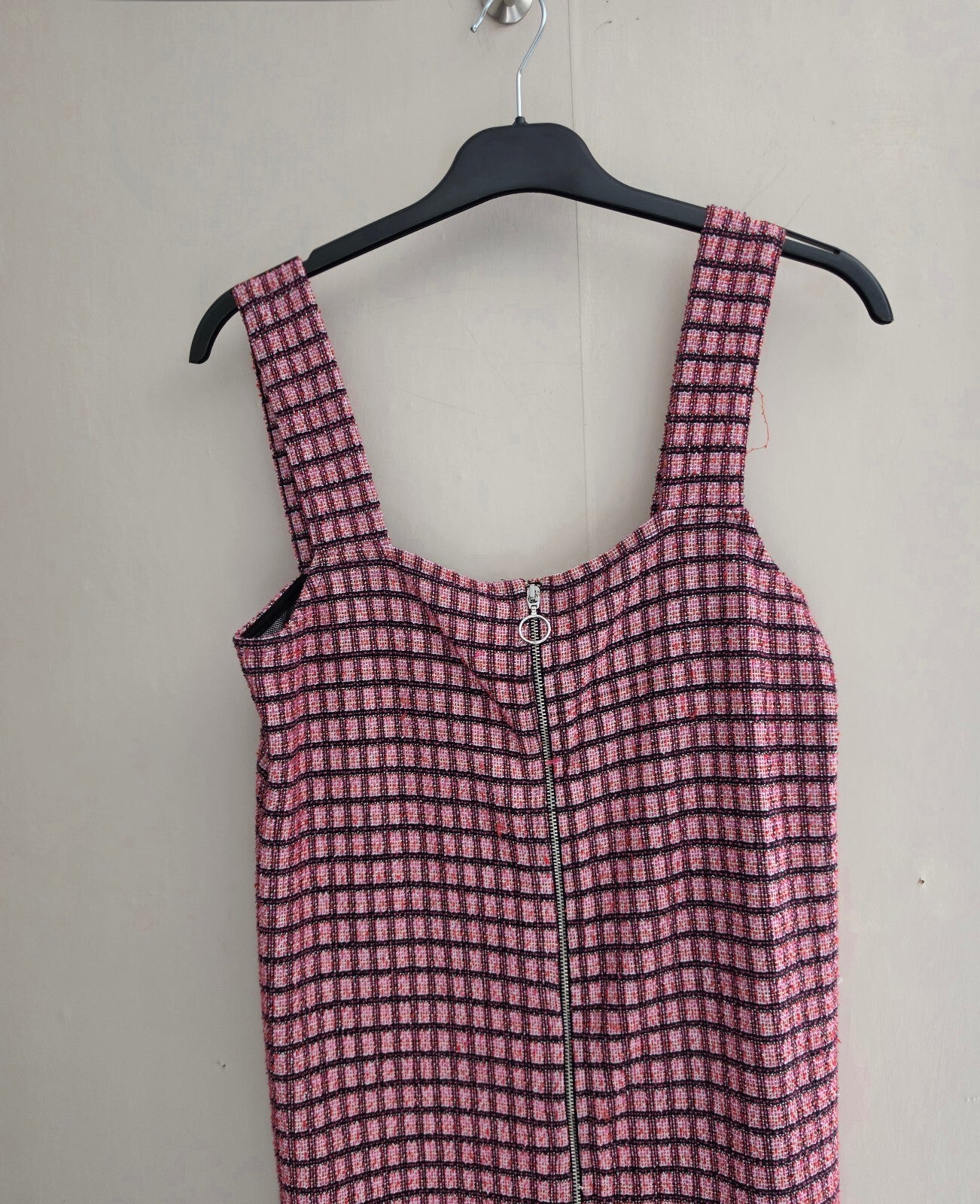 Primark Girls Pink Checked Zip Front Pinafore Dress Age 14-15 Years