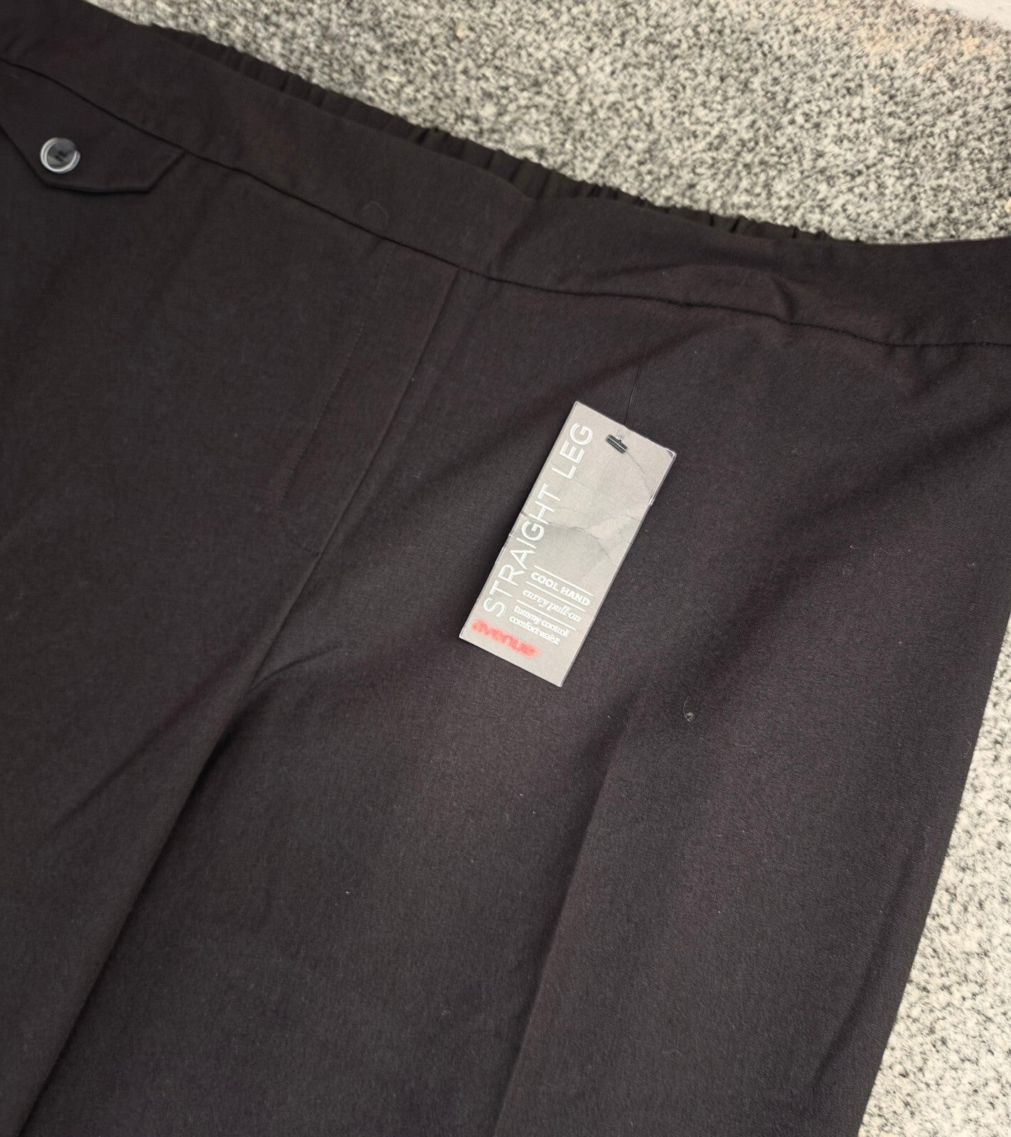 Avenue Black Straight Leg Tummy Control Formal Trousers Size 22 NWT