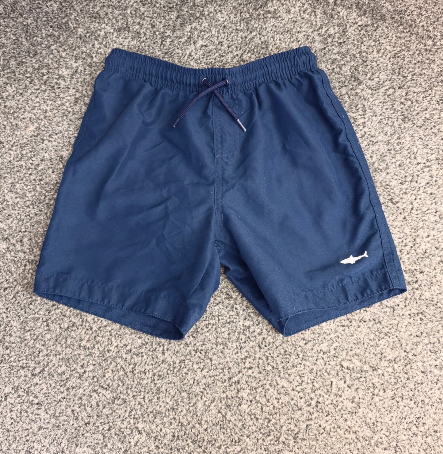 Primark Boys Navy Shark Swimming Trunks Age 6-7 Years
