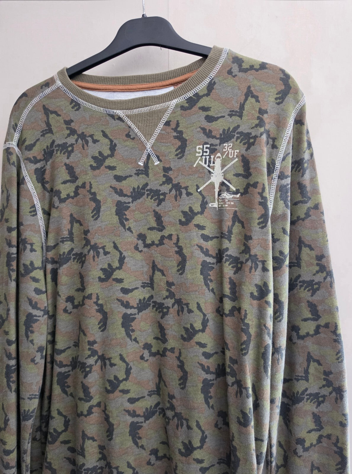 Next Boys Khaki Camouflage Cotton Sweatshirt Jumper Age 16 Years