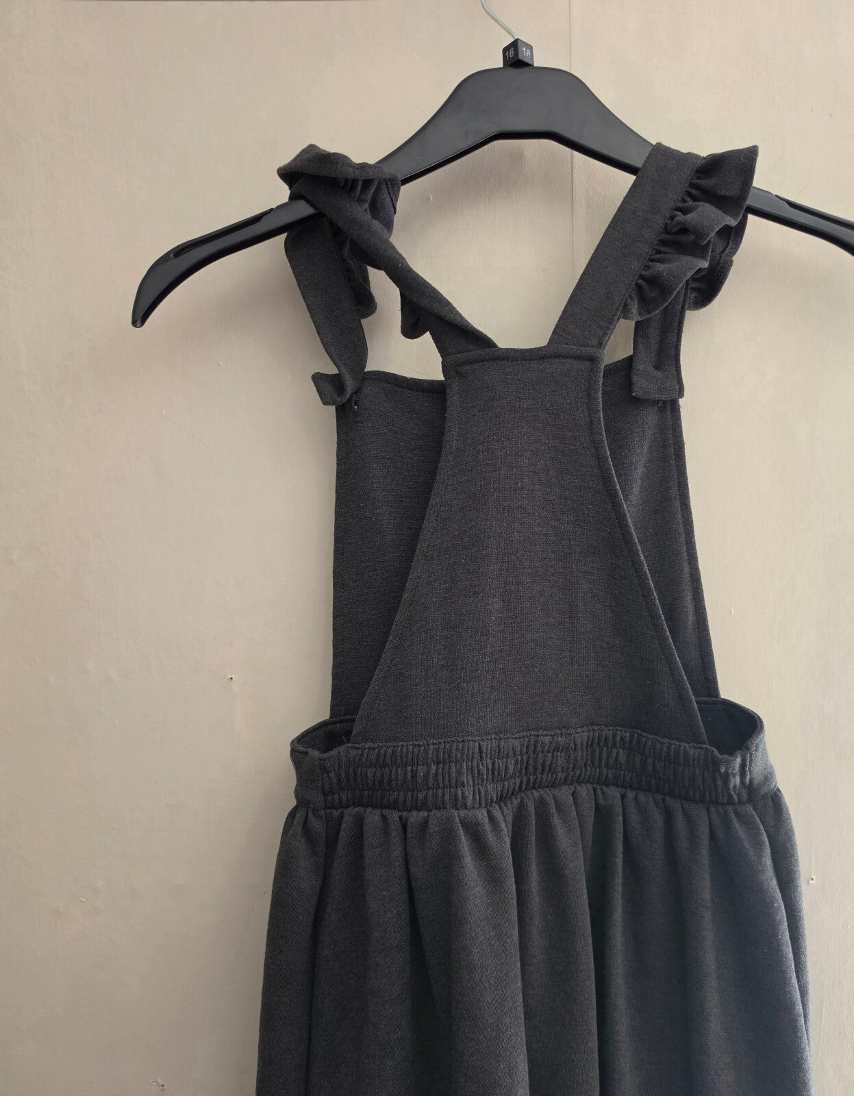 F&F Girls Grey Frill Strap School Pinafore Dress Age 9-10 Years