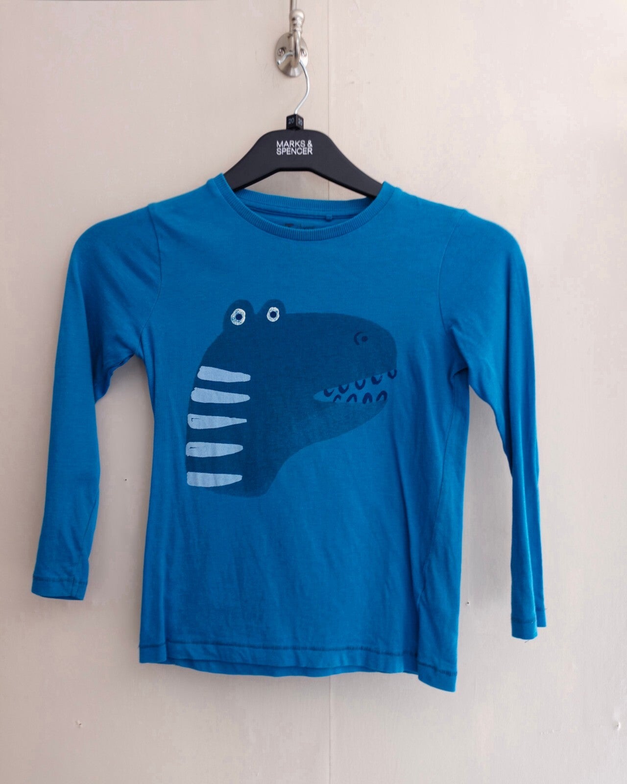 Tu Boys Blue Dinosaur Long Sleeve Cotton Top Age 6-7 Years