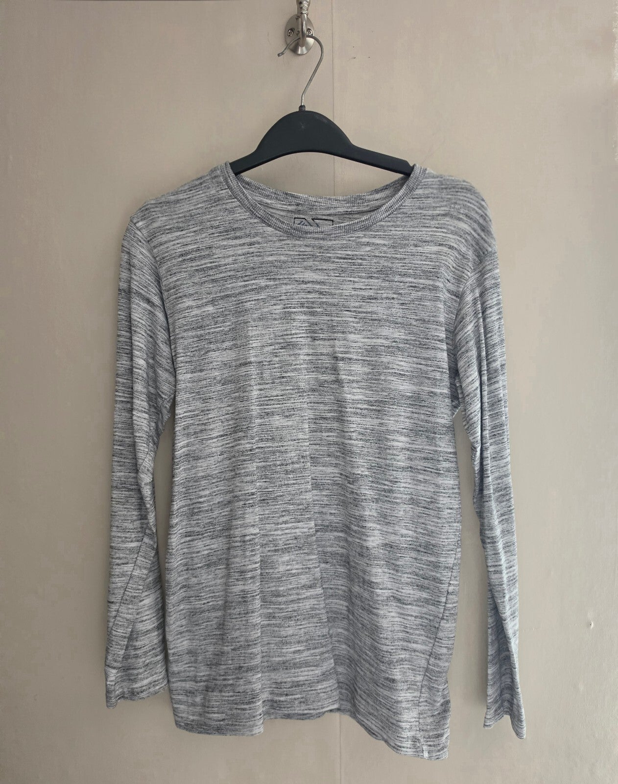Matalan Boys Grey Space-Dye Long Sleeve Cotton Blend Top Age 13 Years