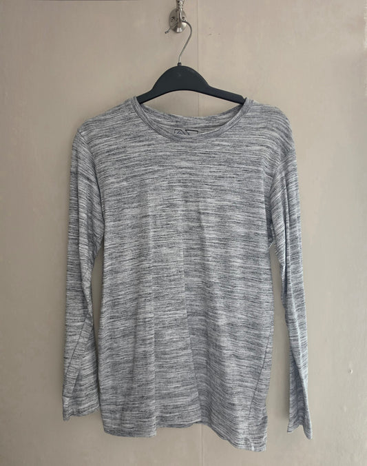 Matalan Boys Grey Space-Dye Long Sleeve Cotton Blend Top Age 13 Years