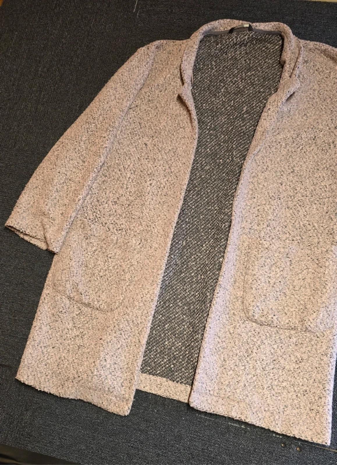 George Light Pink Knitted Overcoat Size 14 – Open Front Smart Causal