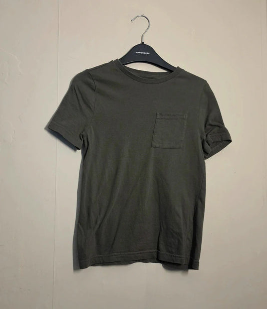 F&F Kids Khaki Green Cotton Pocket T-Shirt Age 6-7 Years