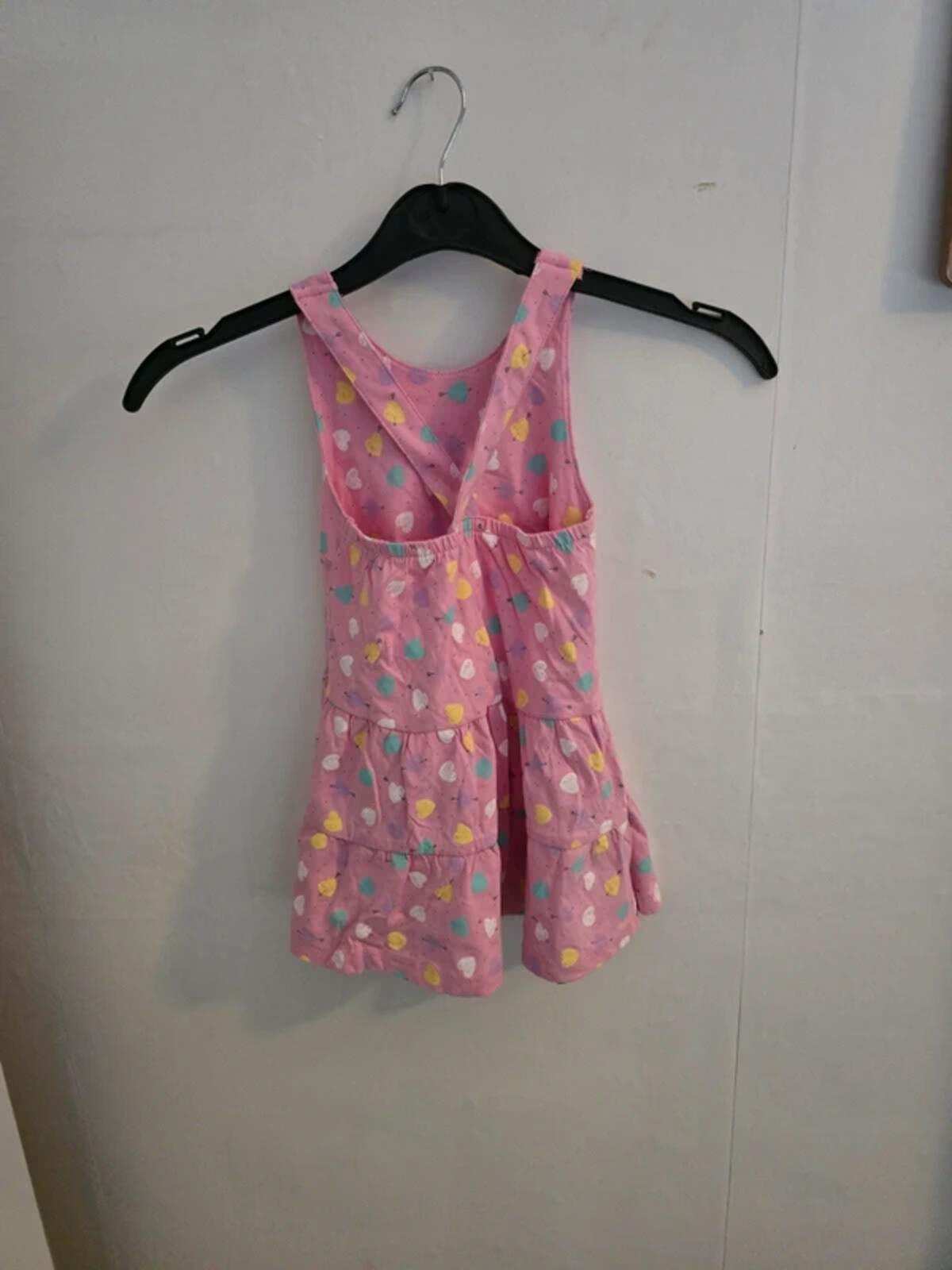 Mothercare Baby Girls Pink Patterned Cross Back Cotton Dress 9-12 Months