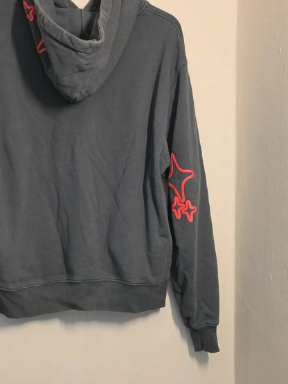 Broken Planet Market Dark Grey Skeleton Graphic Hoodie Mens XS Cotton Streetwear