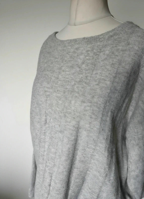 Marks & Spencer Grey Knitted Long Sleeve Relaxed Jumper Size 18
